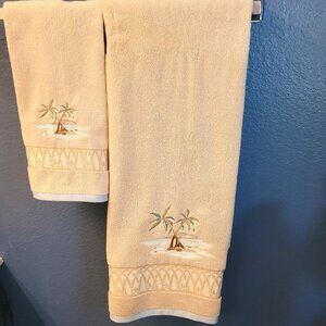 Lenox Towels American By Design Bath Towel Hand Towel Palm Tree Motif